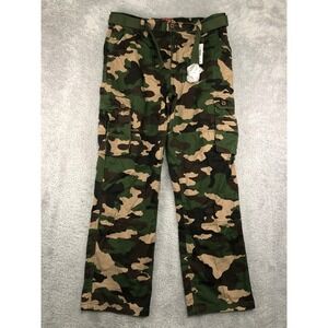 PJ Mark Cargo Pants Men 38x32 Woodland Camo NWT Belt Military Tactical